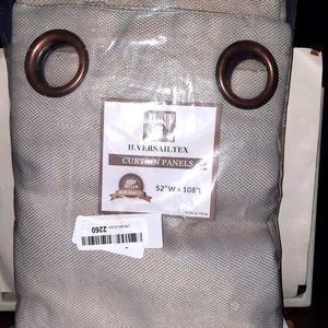 Linen Blend Natural Color Grommet Top Curtain Panels 52W x 108L